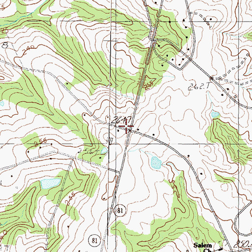 Topographic Map of Aaron Post Office (historical), SC
