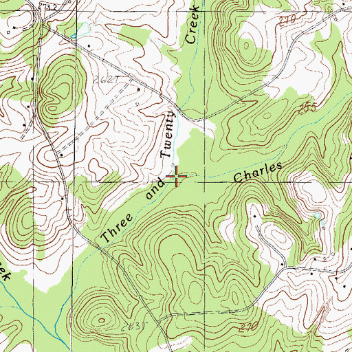 Topographic Map of Charles Creek, SC