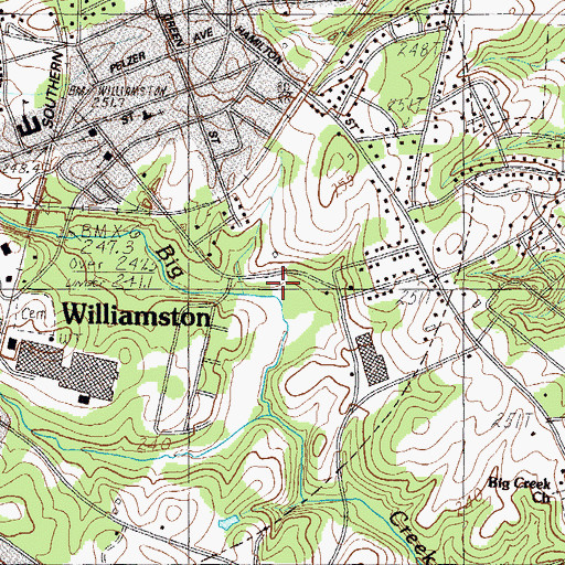 Topographic Map of Crymes Mill (historical), SC