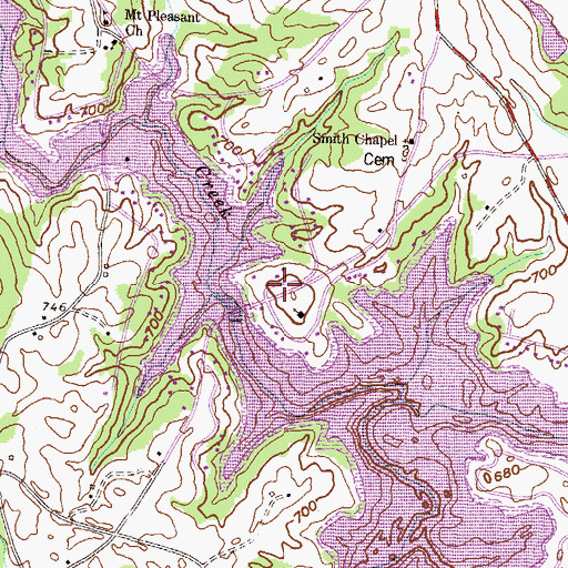 Topographic Map of Prospect Baptist Church (historical), SC