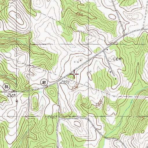 Topographic Map of Slabtown Presbyterian Church (historical), SC