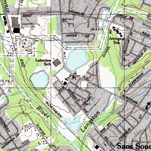 Topographic Map of Arlington Memorial Methodist Church, SC