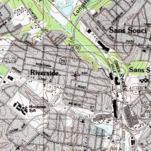 Topographic Map of Cedar Lane Baptist Church, SC