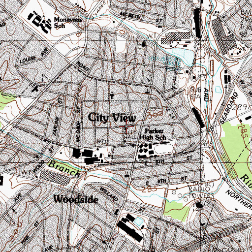 Topographic Map of City View Assembly of God Church, SC