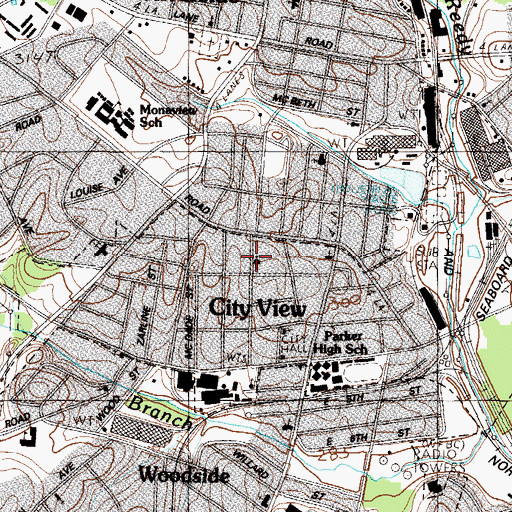 Topographic Map of City View Baptist Church, SC