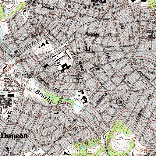 Topographic Map of Emmanuel Baptist Church, SC