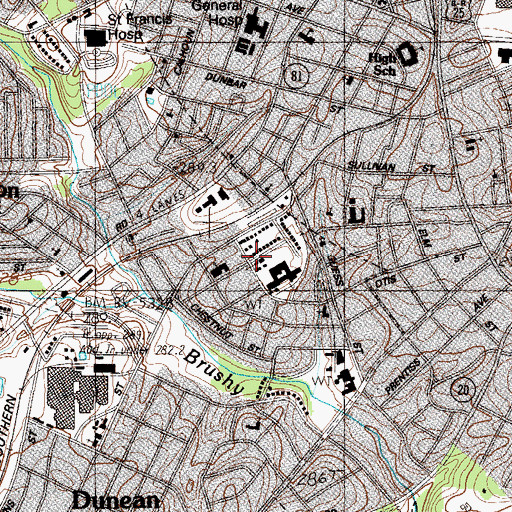 Topographic Map of Franklin Baptist Church, SC