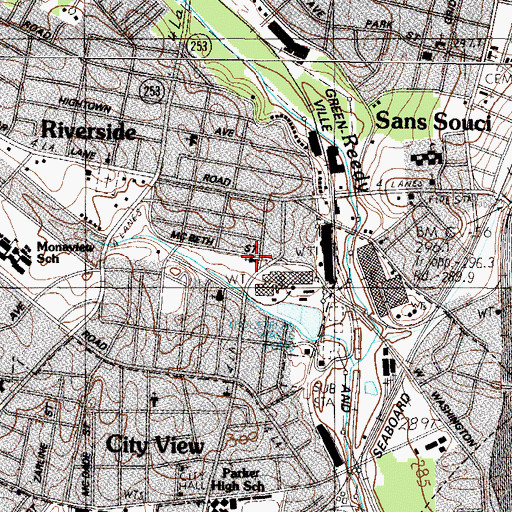 Topographic Map of Monaghan Methodist Church, SC