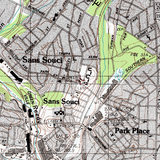 Topographic Map of Morgan Memorial Baptist Church, SC