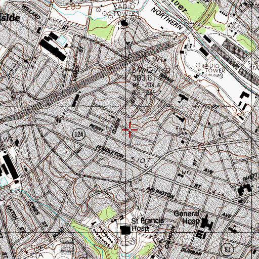 Topographic Map of Mountain View Homes, SC