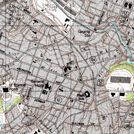 Topographic Map of Pendleton Street Baptist Church, SC