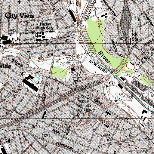 Topographic Map of Poinsett School (historical), SC