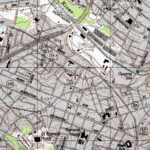Topographic Map of Saint Anthonys Catholic Church, SC