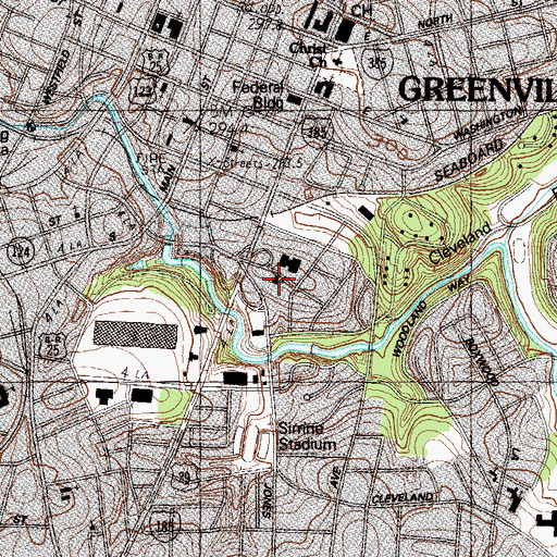 Topographic Map of Second Baptist Church, SC