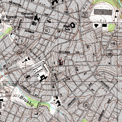 Topographic Map of Sullivan Street Elementary School (historical), SC
