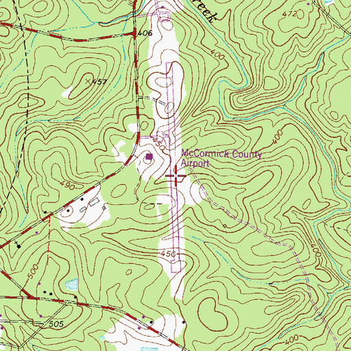Topographic Map of Mc Cormick County Airport, SC