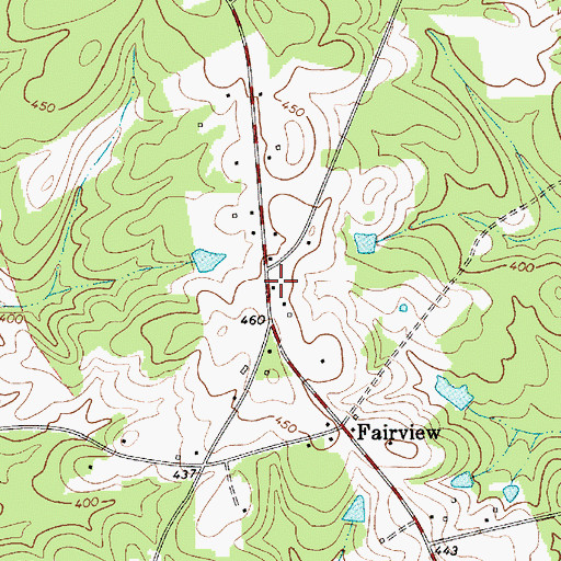 Topographic Map of Fairview High School (historical), SC