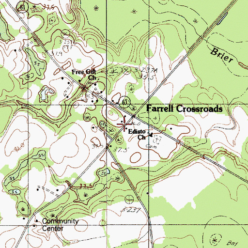Topographic Map of Farrell Crossroads, SC