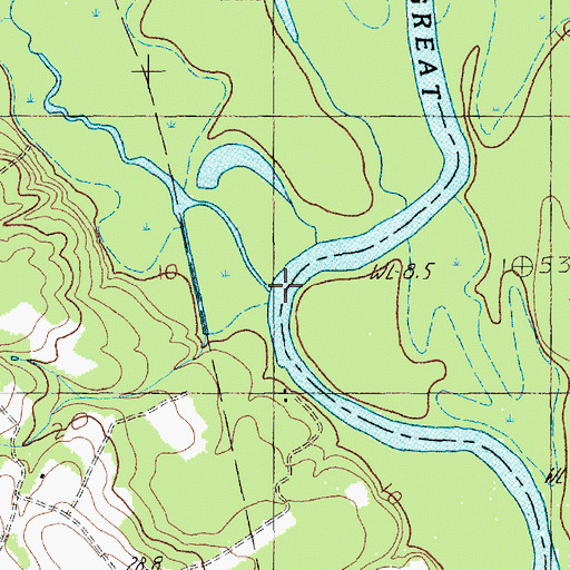 Topographic Map of Jeffries Creek, SC