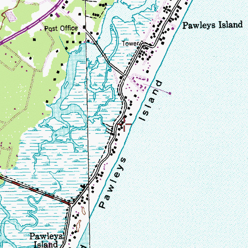 Topographic Map of Pawleys Island, SC