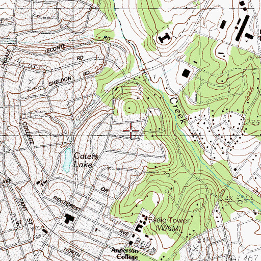 Topographic Map of Melbourne Heights, SC