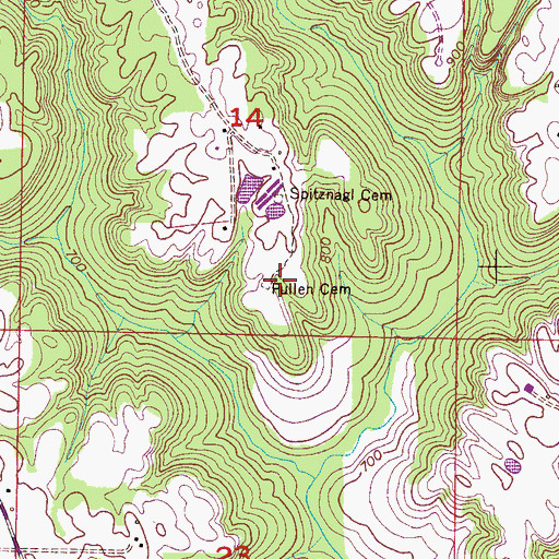 Topographic Map of Pullen Cemetery, AL