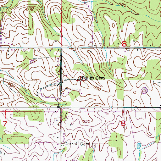 Topographic Map of Pulley Cemetery, AL