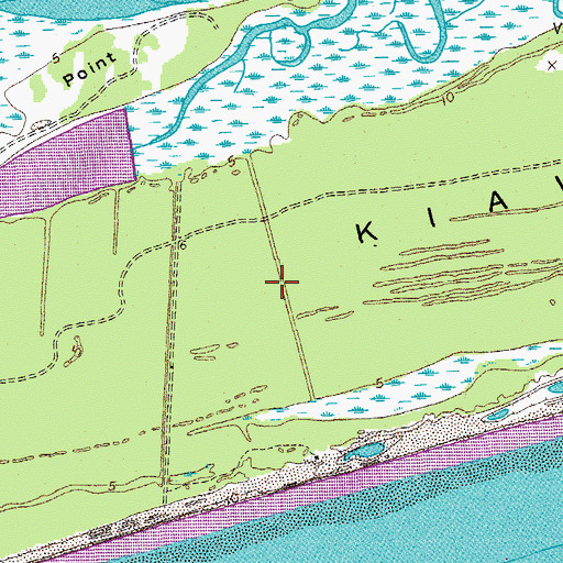 Topographic Map of Kiawah Island, SC