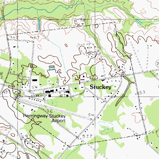 Topographic Map of Stuckey, SC