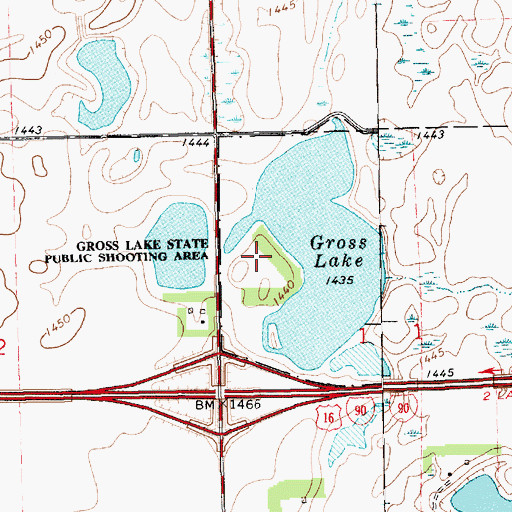 Topographic Map of Gross Lake State Public Shooting Area, SD