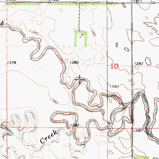Topographic Map of Little Turtle Creek, SD