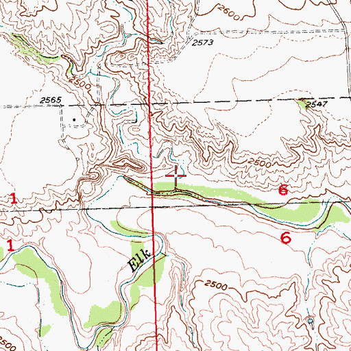 Topographic Map of Adams Draw, SD