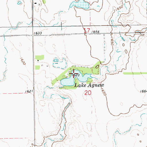 Topographic Map of Lake Agnew, SD