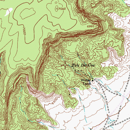 Topographic Map of Toh De Coz, AZ
