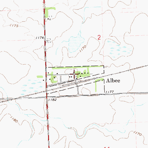Topographic Map of Albee, SD