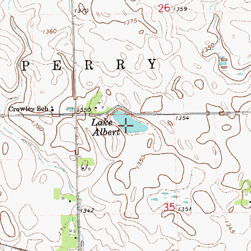 Topographic Map of Lake Albert, SD