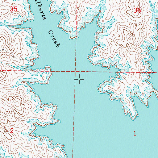 Topographic Map of Alberts Creek, SD