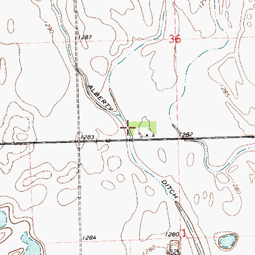 Topographic Map of Alberty Ditch, SD