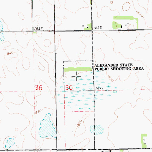 Topographic Map of Alexander State Public Shooting Area, SD