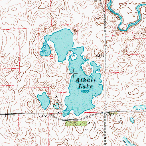 Topographic Map of Alkali Lake, SD