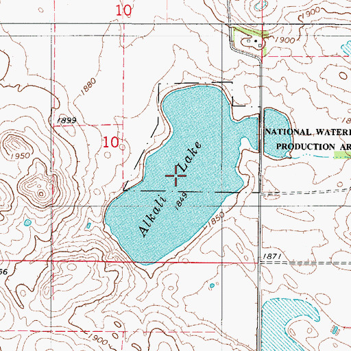Topographic Map of Alkali Lake, SD