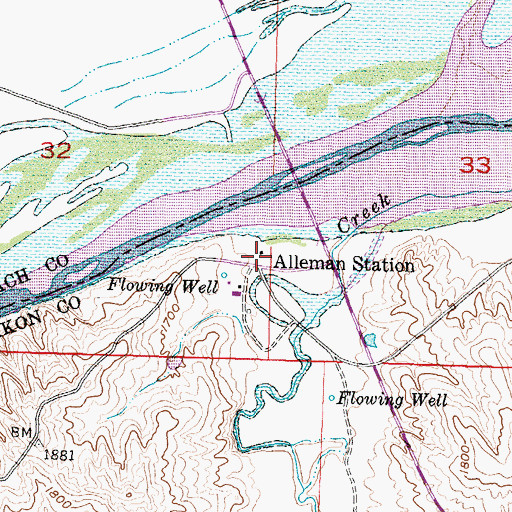 Topographic Map of Alleman Station, SD