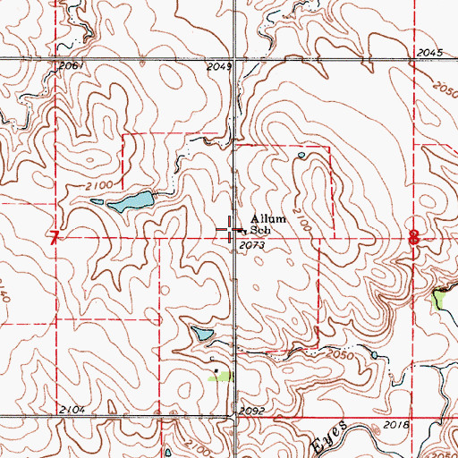 Topographic Map of Allum School, SD