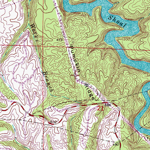 Topographic Map of Pumpkin Ridge, AL