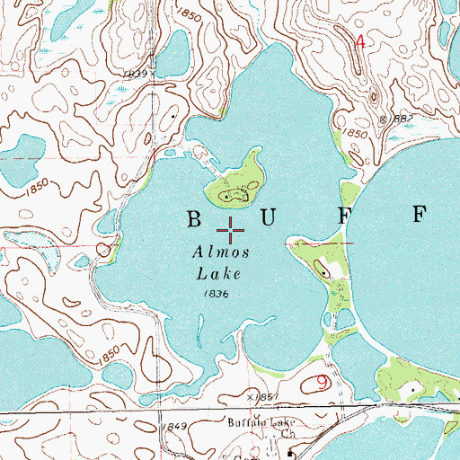 Topographic Map of Almos Lake, SD