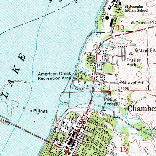 Topographic Map of American Creek Recreation Area, SD