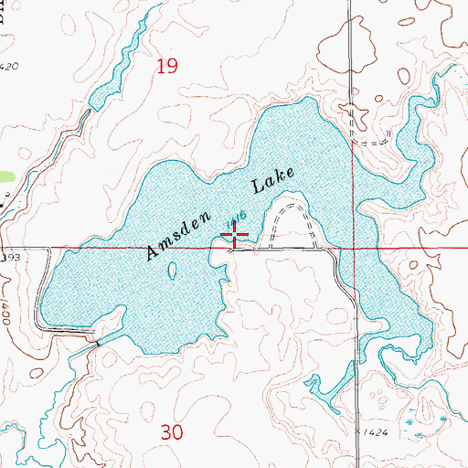 Topographic Map of Amsden Lake, SD