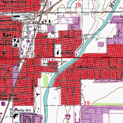 Topographic Map of Anderson Park, SD