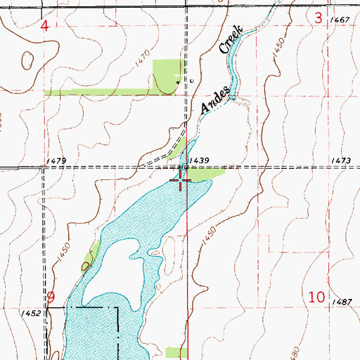 Topographic Map of Andes Creek, SD