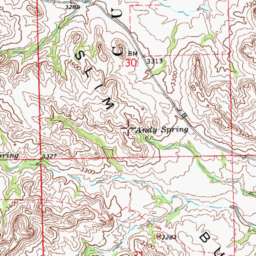 Topographic Map of Andy Spring, SD